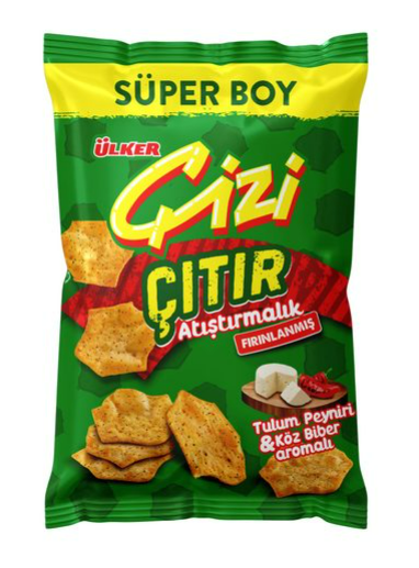 ÜLKER ÇİZİ ÇITIR TULUM PEYNİR KÖZ BİBER 14*120 GR