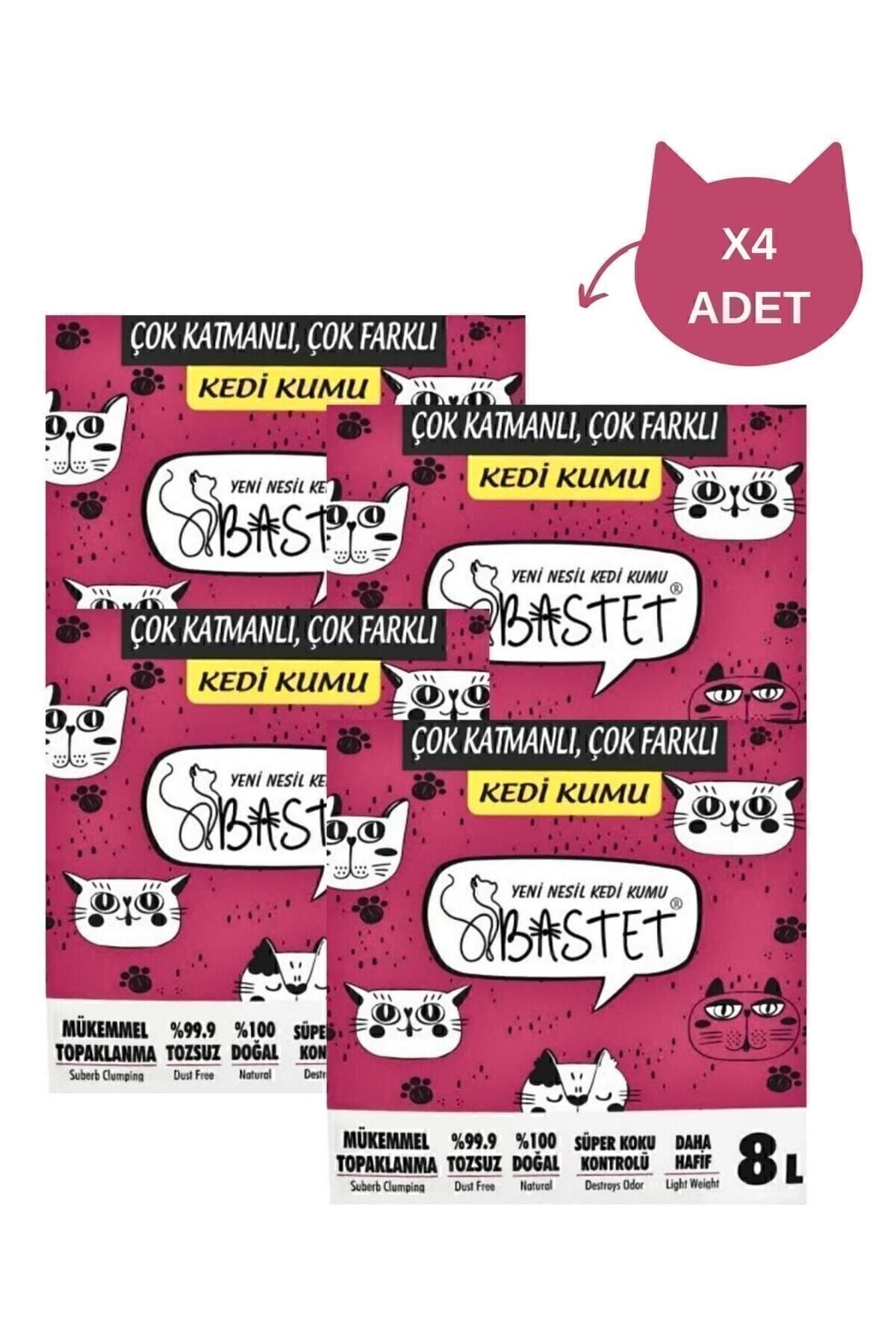Bastet Natural Kedi Kumu 8 Litre 4 Adet