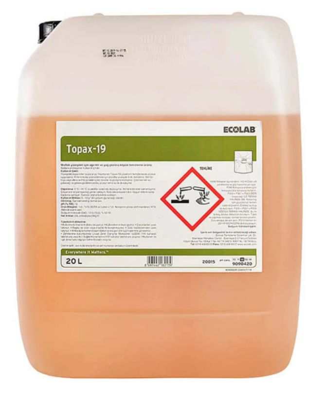 ECOLAB TOPAX 19 (AĞIR KİR VE YAĞ ÇÖZÜCÜ KÖPÜK TEMİZLEME ÜRÜNÜ) 20 LT