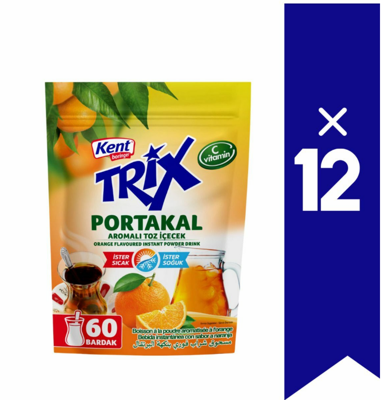 TRİX Portakal Aromalı Toz İçecek 300 gr (Sıcak & Soğuk) x12 ADET