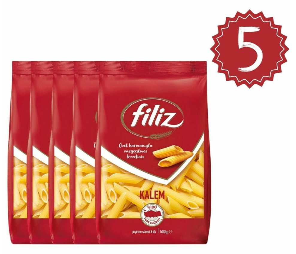 Filiz Kısa Kalem (Penne) Makarna 500grx5 adet