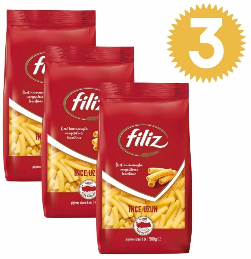 Filiz İnce Uzun Makarna 500gr x3 adet