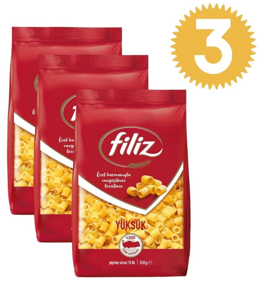 Filiz Yüksük Makarna 500gr x3 adet