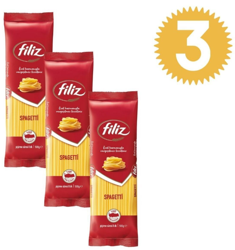 Filiz Spagetti Makarna 500gr (çubuk) x3 adet