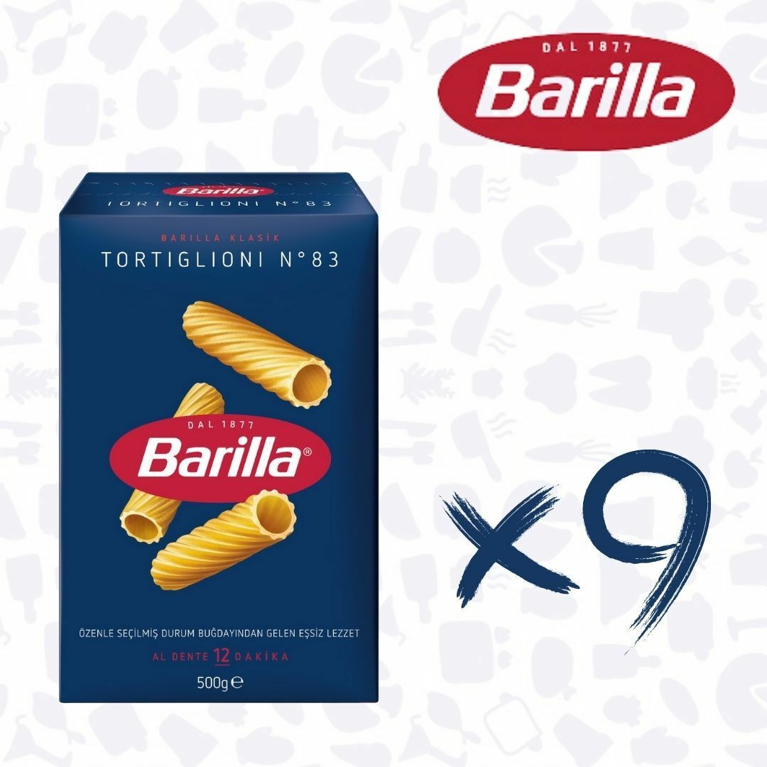 BARİLLA TORTİGLİONİ (Kalın Kesme) 500Gr*9 Adet