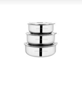 SHINE KITCHEN PASLANMAZ ÇELİK 3 LÜ SAKLAMA KABI