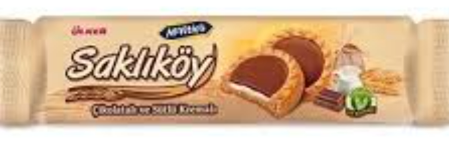 ÜLKER SAKLIKÖY ÇİKOLATALI SÜTLÜ KREMALI BİSKÜVİ 18adet*100GR
